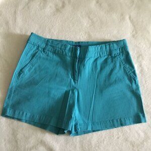 Simply Styled Light Blue Mid-Rise Flat Front Shorts Size 10